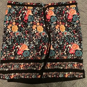 Floral drawstring LOFT skirt